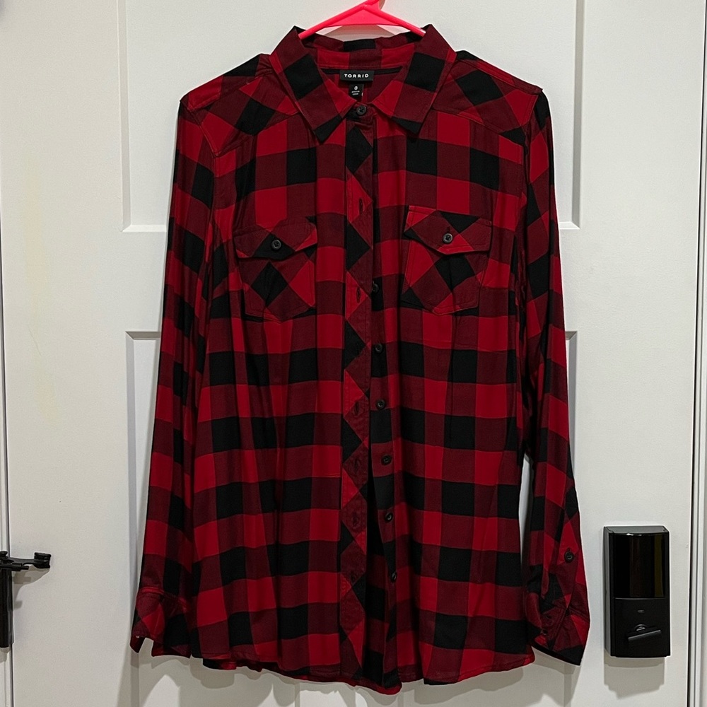 Torrid Buffalo Plaid Shirt - size 0